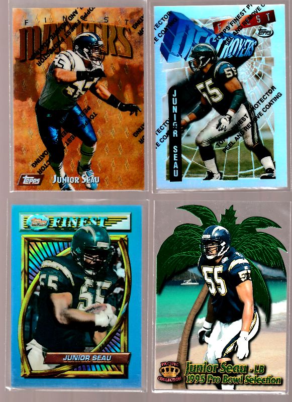 Junior Seau - 1996 Topps Finest #315 SILVER REFRACTOR (Chargers) Football cards value