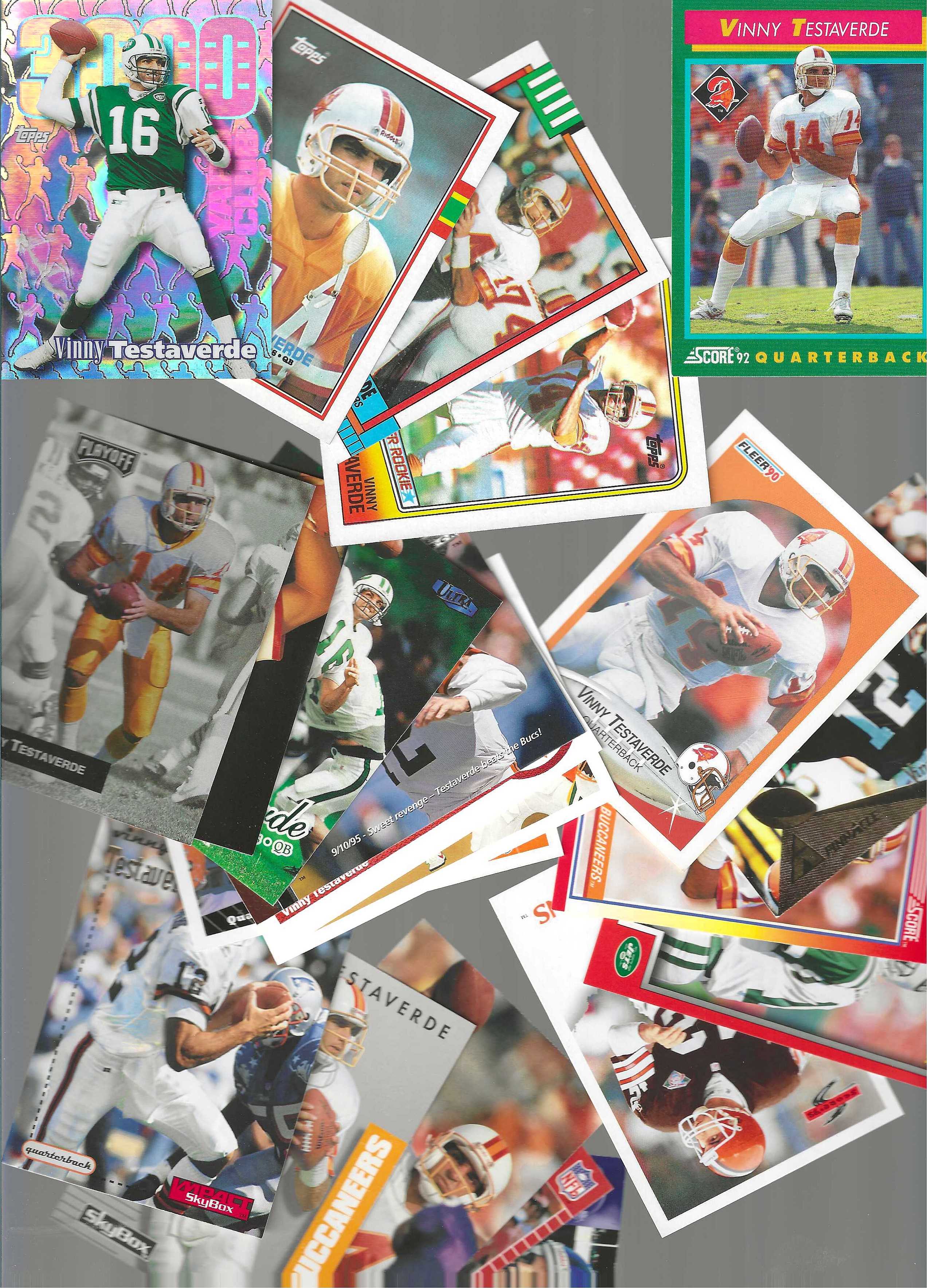 Vinny Testaverde *** COLLECTION *** 1988-1999 - Lot (36) diff. + (12) dups Football cards value