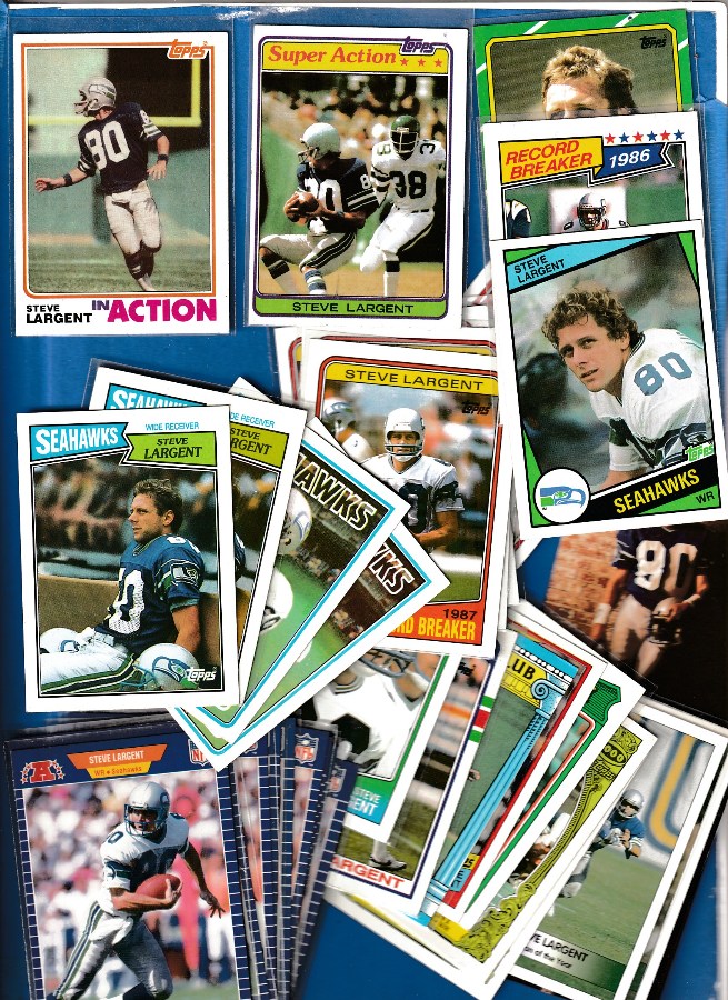   Steve Largent - Lot of (35) assorted (1982 thru 1992) (Seahawks) Football cards value