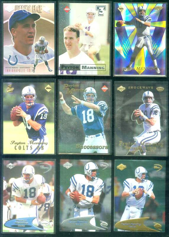 Peyton Manning - 1998 Odyssey 'Leading Edge' #13 ROOKIE year Baseball cards value