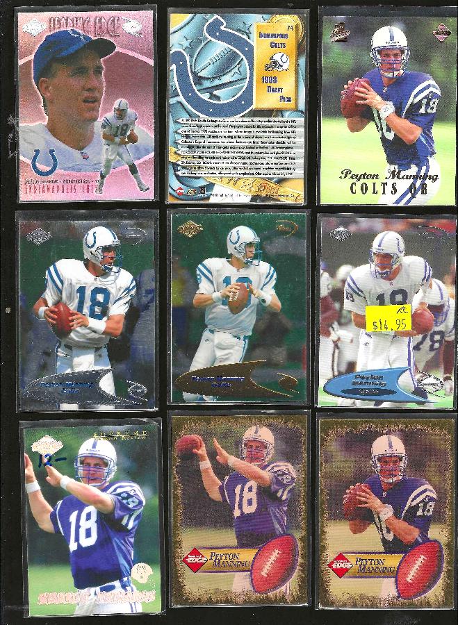Peyton Manning -  1998 COLLECTOR's EDGE - Lot of (11) ROOKIES Baseball cards value
