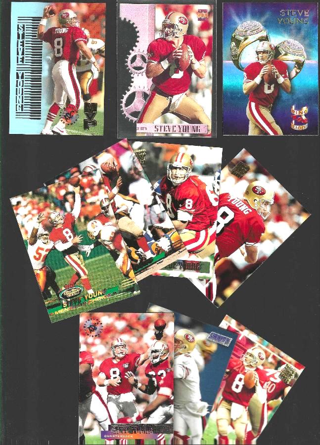 Steve Young - STADIUM CLUB - Lot of (13) diff. w/(3) Inserts Baseball cards value