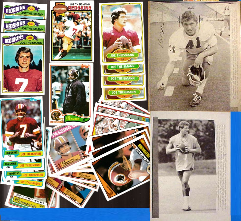   Joe Theismann *** COLLECTION *** (2) WIREPHOTOS + Lot of (38) (12 diff) Football cards value