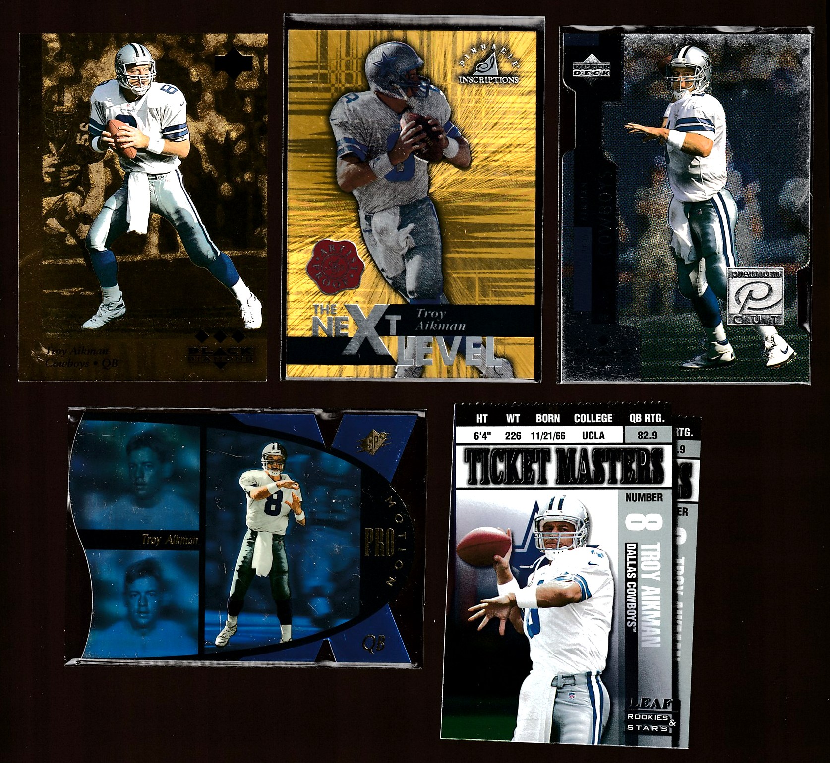 Troy Aikman - 1997 Black Diamond Gold #178 Baseball cards value