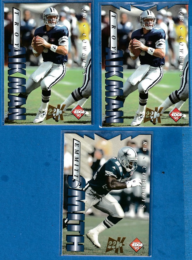 Troy Aikman - 1995 Collector's Edge 22K GOLD DIE-CUT #50 (Cowboys) Baseball cards value
