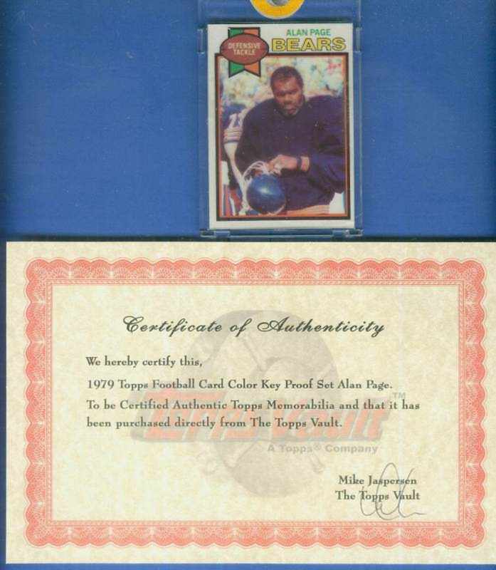 1979 Topps Vault FB PROOF - Alan Page (Vikings)  cards value