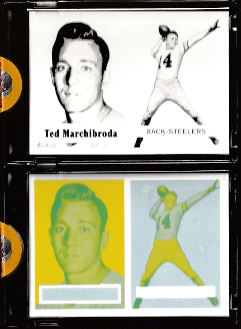 1957 Topps Vault FB - Ted Marchibroda PROOF (c/m) !!! (Steelers)  cards value