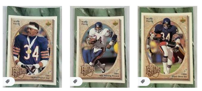  Walter Payton - 1992 Upper Deck HEROES BOX BOTTOMS - Lot of (11) Football cards value
