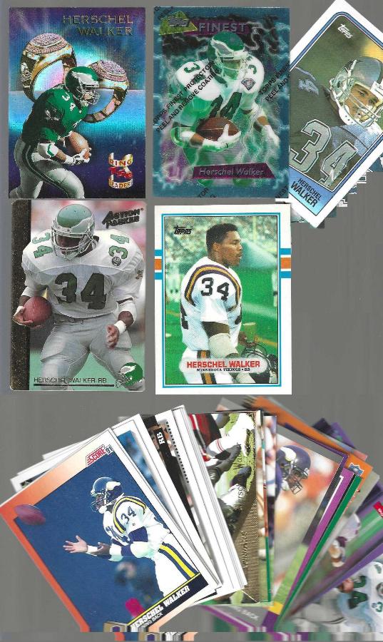 Herschel Walker *** COLLECTION *** 1988-1995 - Lot of (59) w/(37) different Football cards value