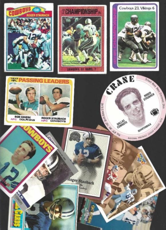 Roger Staubach - Lot of (19) different (Cowboys) Football cards value