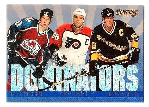 Mario Lemieux - 1995-96 Donruss DOMINATORS #1 w/Eric Lindros Baseball cards value