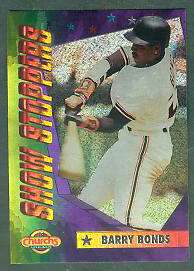 1994 Church's 'SHOW STOPPERS' #.2 Barry Bonds (Giants) Baseball cards value