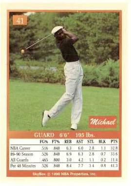 Michael Jordan - 1990-91 SkyBox #41 BLANK-FRONT PROOF [Golf] Baseball cards value