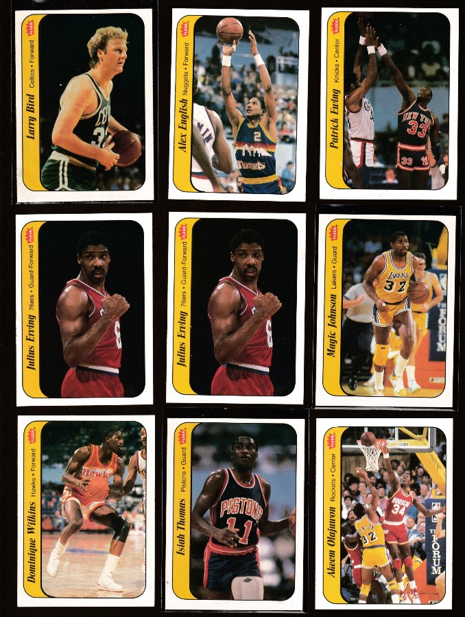 1986-87 Fleer BSKT Sticker # 6 Patrick Ewing ROOKIE (Knicks) Basketball cards value