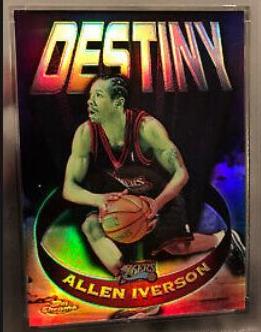 #14 Allen Iverson - 1997-98 Topps Chrome Destiny REFRACTOR (76ers) Baseball cards value