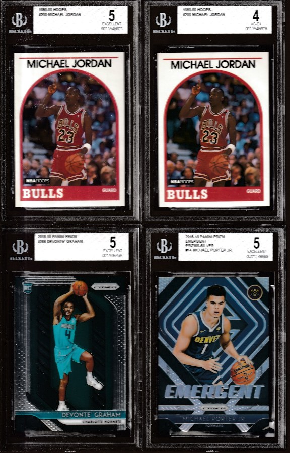 Lot of (4) GRADED Basketball - (2) Michael Jordan + Devonte Graham ROOKIE_ Baseball cards value