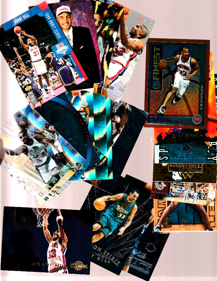 Grant Hill -  Lot of (16) - with (4) Rookies and (9) inserts Baseball cards value