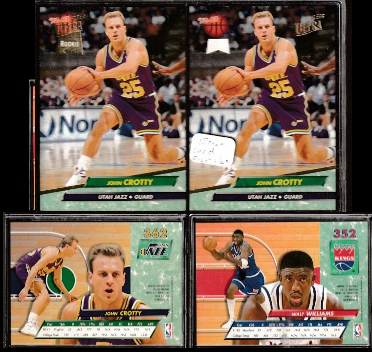 1992-93 Fleer Ultra - ERROR - John Crotty - Missing Gold Foil & Wrong Back Basketball cards value