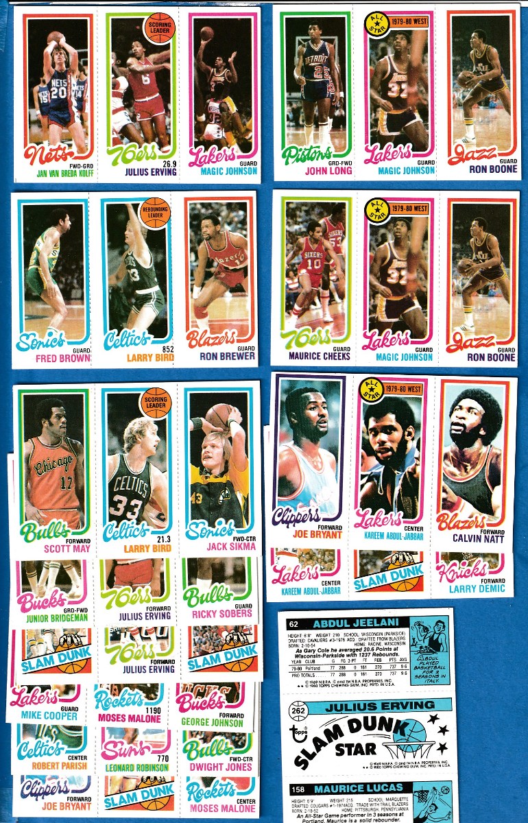  1980-81 Topps Basketball - Lot (13) diff. w/MAGIC JOHNSONs & LARRY BIRDs Basketball cards value