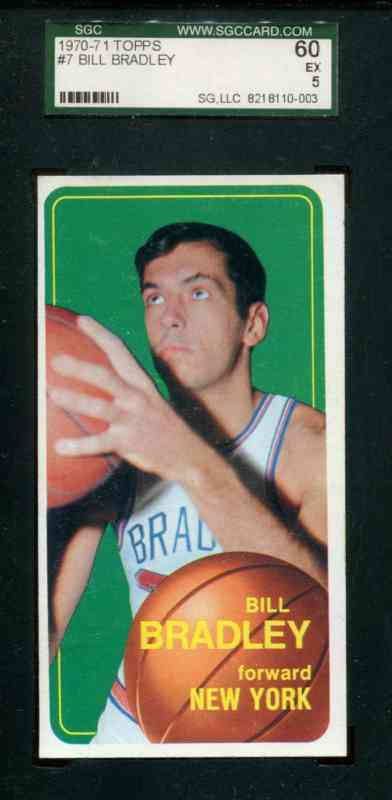 1970-71 Topps Basketball #  7 Bill Bradley [#sgc] (Knicks) Basketball cards value