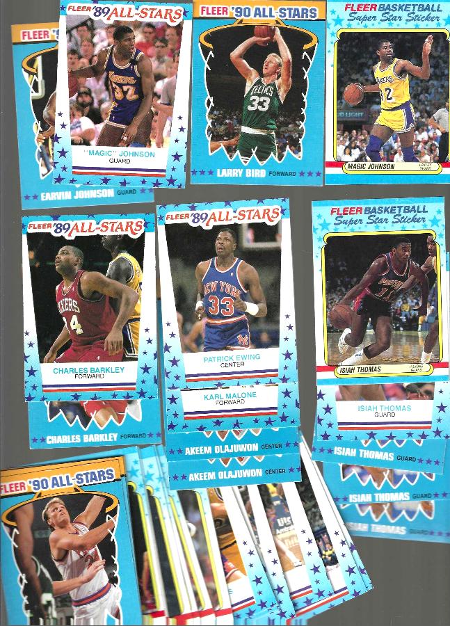  1988-91 Fleer Stickers - Lot of (59) - Packed with Stars ! Basketball cards value
