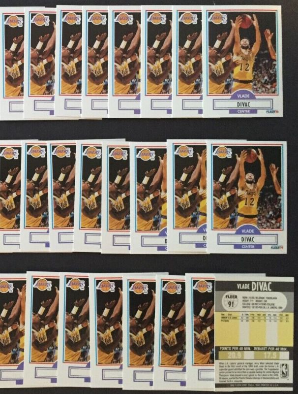 Vlade Divac - 1990-91 Fleer #91 ROOKIE - Lot of (35) (Lakers) Basketball cards value