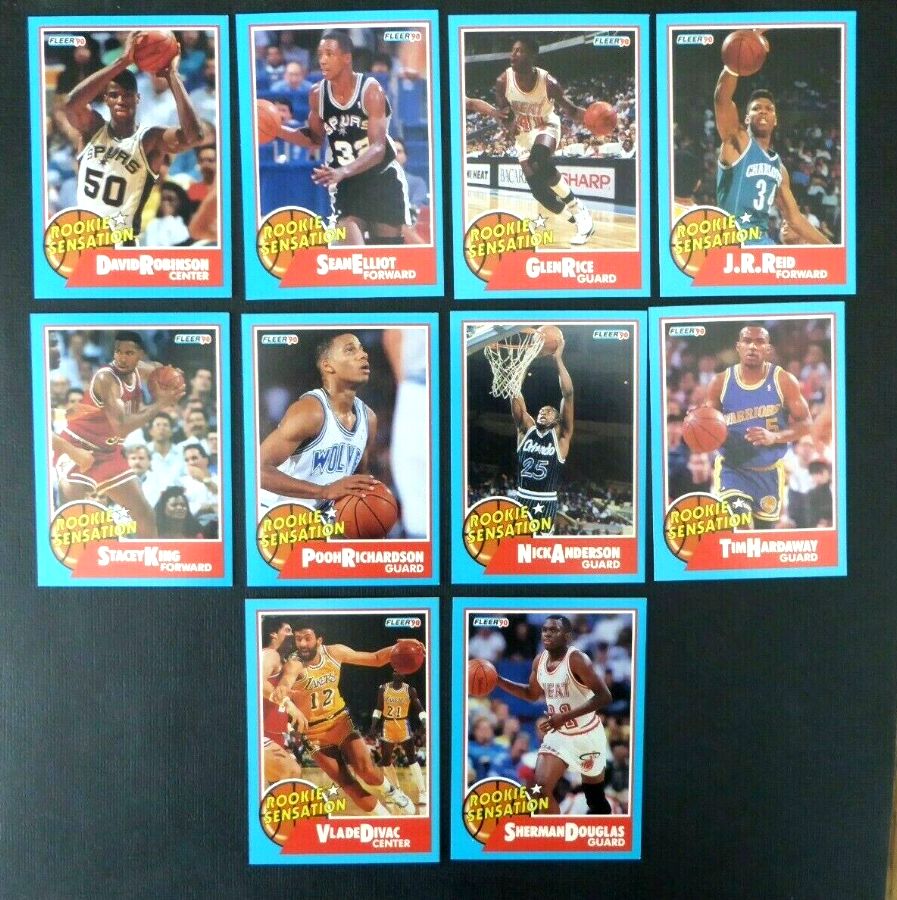 1990-91 Fleer Basketball - ROOKIE SENSATION - COMPLETE Insert SET Baseball cards value