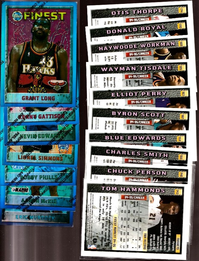 1995-96 Finest REFRACTORS  - Lot of (24) different SCARCE PARALLEL ISSUE Basketball cards value