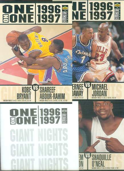 1996-97 UD ONE-ON-ONE  JUMBOS - COMPLETE SET (6 cards) w/KOBE ROOKIE Basketball cards value