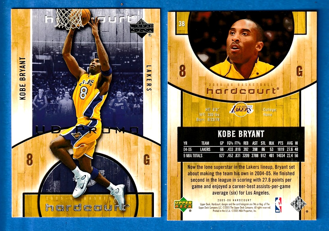  Kobe Bryant - 2005-06 Hardcourt PROMO # 38 (Lakers) Basketball cards value