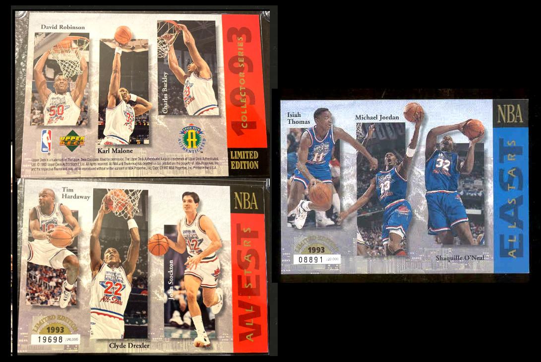 Michael Jordan - 1993 East & West All-Stars COMMEMORATIVE CARD DUO w/COA Baseball cards value