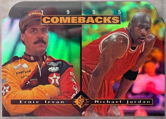 Michael Jordan - 1995 Upper Deck SP Racing #CB1 w/Ernie Irvan DIE-CUT Baseball cards value