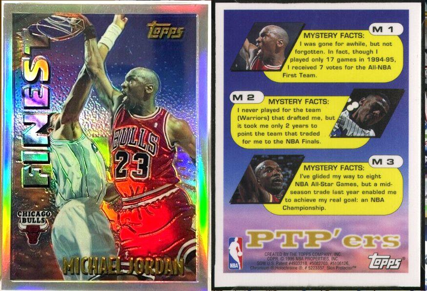 #.1 MICHAEL JORDAN Bordered REFRACTOR - 1995-96 Topps Mystery Finest Baseball cards value