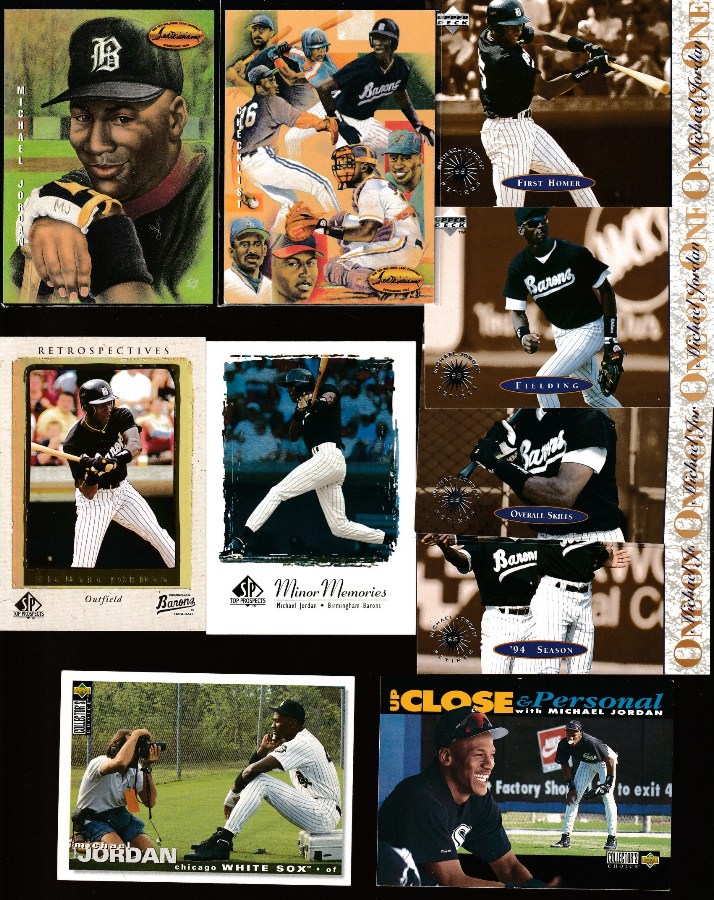 Michael Jordan -  Lot of (10) different BASEBALL related cards Baseball cards value