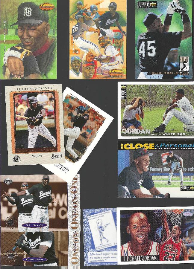 Michael Jordan -  Lot of (10) different BASEBALL related cards Baseball cards value