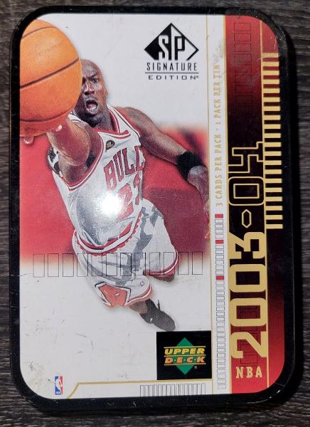 Michael Jordan -  2003-04 SP Signature COLLECTOR's TIN + (10) Jordan cards Baseball cards value