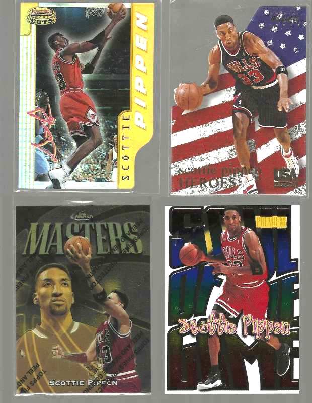 Scottie Pippen - 1996 Fleer USA 'Heroes' #7 Die-Cut Basketball cards value