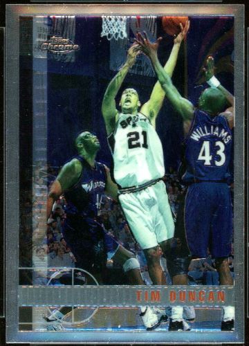 Tim Duncan - 1997-98 Topps CHROME #115 ROOKIE (Spurs) Basketball cards value