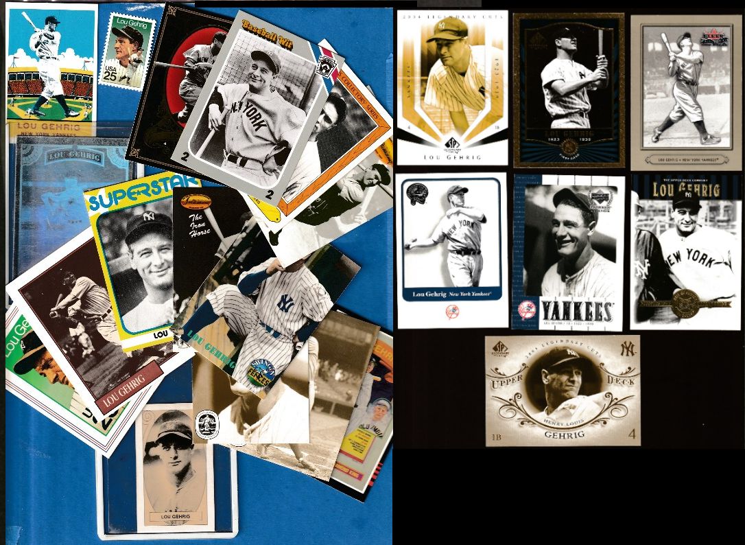Lou Gehrig - Collection - Lot of (24) different (Yankees) Baseball cards value