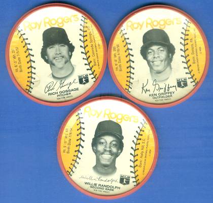  1982 Roy Rogers YANKEES MSA Discs - Lot of (3) different WITH RIMS Baseball cards value