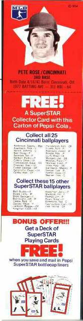 1978 Pepsi #21 Pete Rose (Reds) Baseball cards value