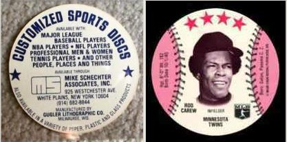Rod Carew - 1977 Customized MSA Disc (Twins) Baseball cards value