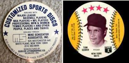 Tom Seaver - 1977 Customized MSA Disc (Mets) Baseball cards value