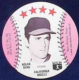 Nolan Ryan - Lot (5) 1976 Isaly's MSA Discs (Angels) (pink) Baseball cards value