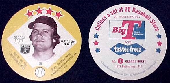 1978 Tastee-Freez MSA Disc # 9 George Brett - Lot of (10) (Royals) Baseball cards value