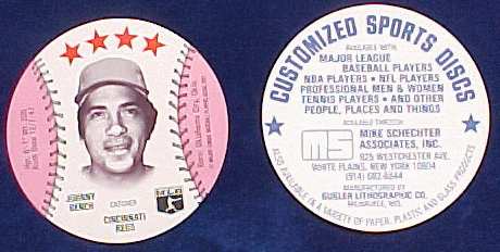 Johnny Bench - 1977 Customized MSA Disc (Reds) Baseball cards value