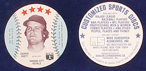 George Brett - 1977 Customized MSA Disc (Royals) Baseball cards value