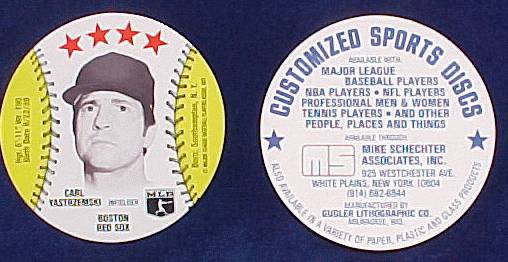 Carl Yastrzemski - 1977 Customized MSA Disc (Red Sox) Baseball cards value