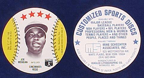 Joe Morgan - 1977 Customized MSA Disc (Reds) Baseball cards value