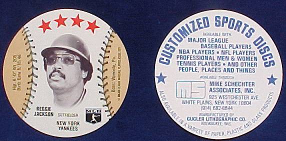 Reggie Jackson - 1977 Customized MSA Disc (Yankees) Baseball cards value